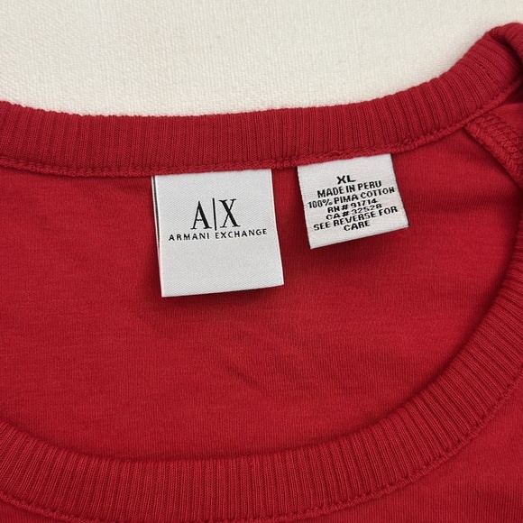 Armani Exchange Red Pullover Long-Sleeve Crew Neck T-Shirt Mens XL - Picture 5 of 14